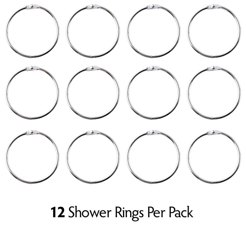 SlipX Solutions Chrome Simple Slide Shower Curtain Rings Provide Effortless Gliding on Standard Shower Rods (Rust Resistant, Snap Closure, Set of 12) - Image 5